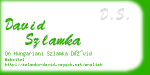 david szlamka business card